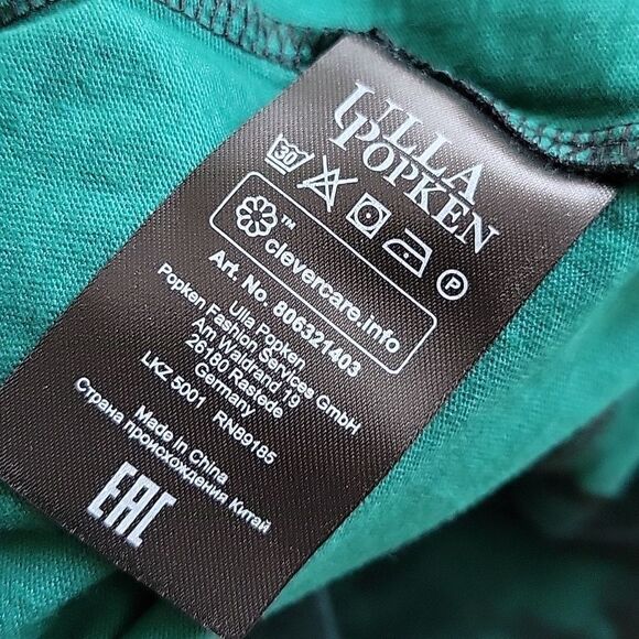 $130 NEW 5X ULLA POPKEN GREEN BLACK TIE DIE EMPIRE A LINE MAXI DRESS 32 34 NWT - Picture 10 of 11